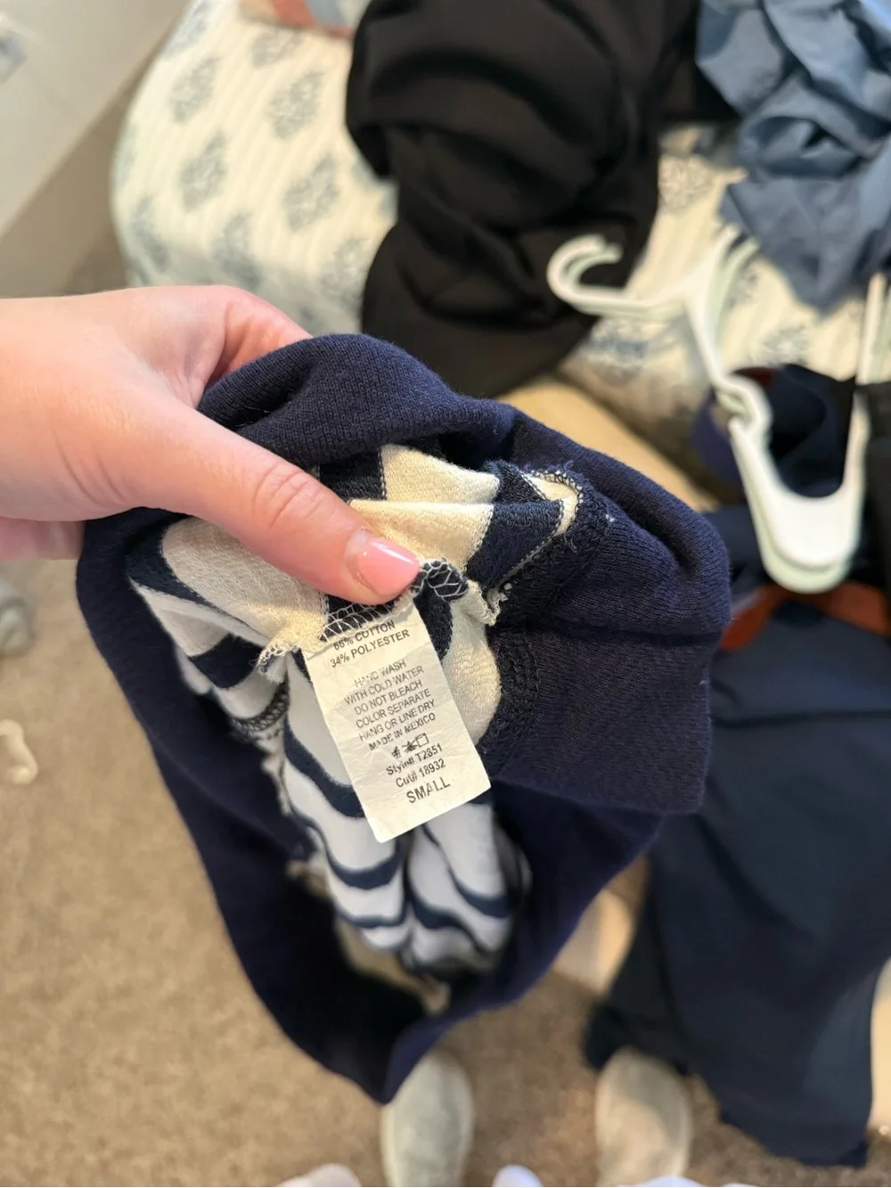 TALULAH Navy & Cream Striped Sweatshirt and Pant Set